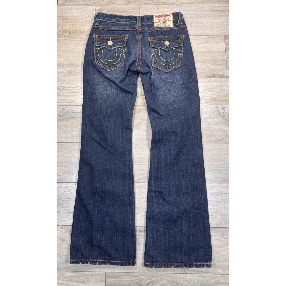 True Religion Billy World Tour Womens Straight Boot 31x32 Dark Wash Denim Jeans